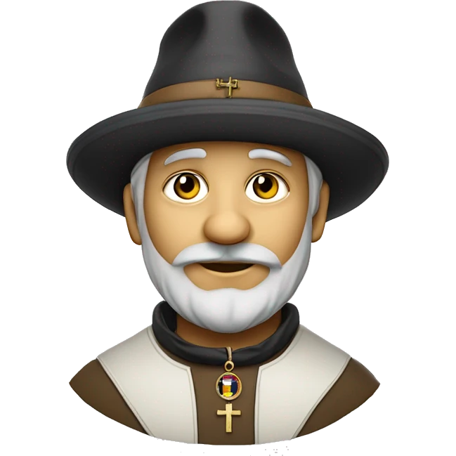 Baltic German Russian Métis Quaker Wearing Quaker Hat & Cross Necklace emoji