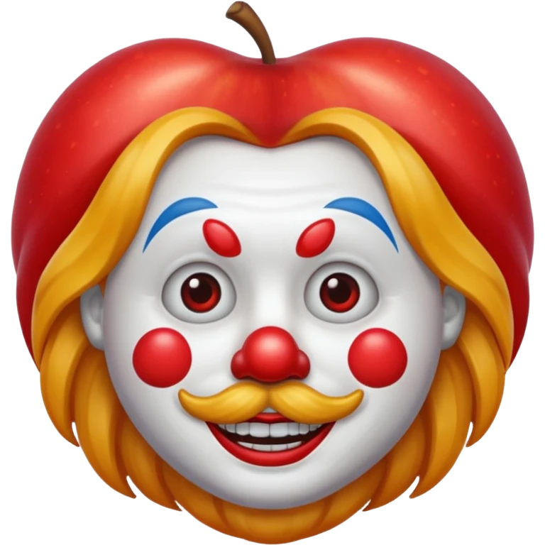 apple clown emoji with long hair emoji