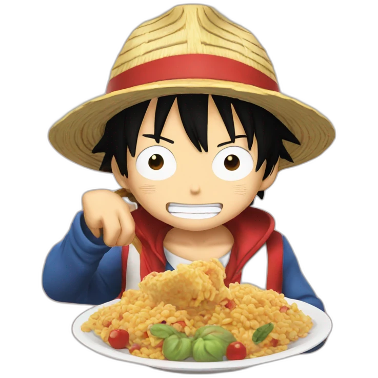 Luffy eating emoji