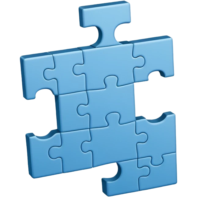 A Cambridge blue colored  piece of puzzle, half standing emoji