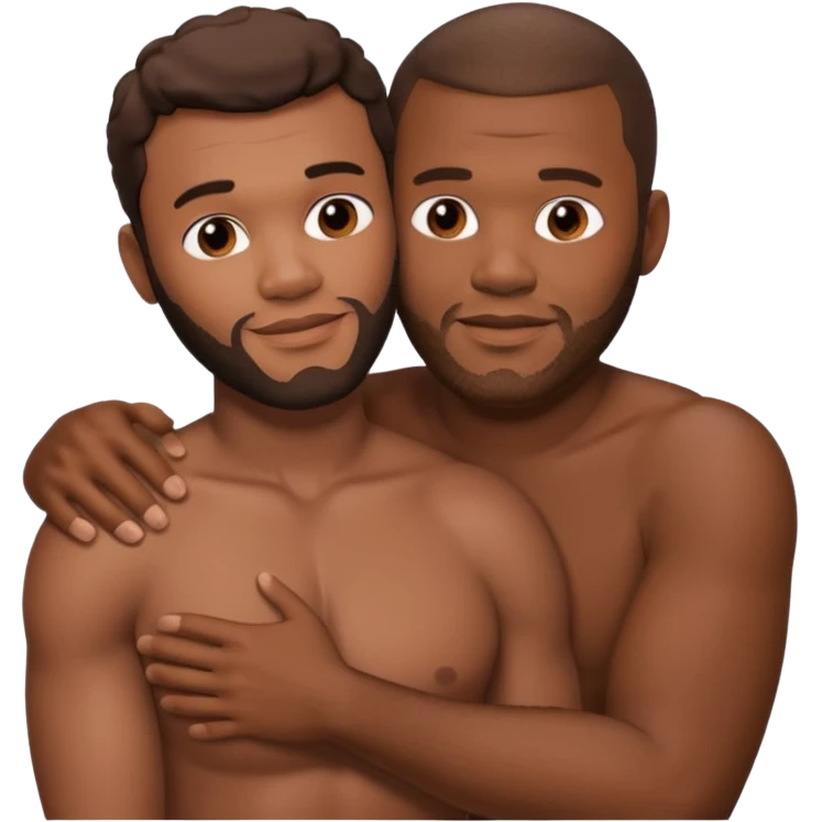 Tyler Perry no shirt hugging a man emoji