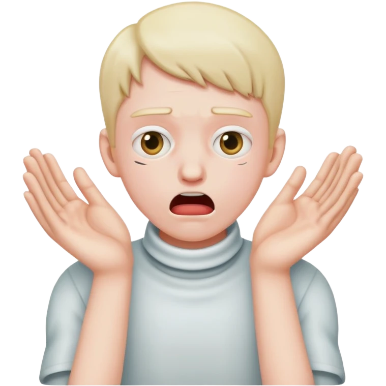 person choking themselves with two hamds emoji