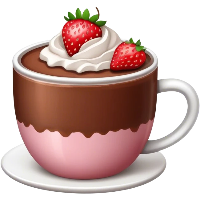 Hot chocolate with strawberry  emoji