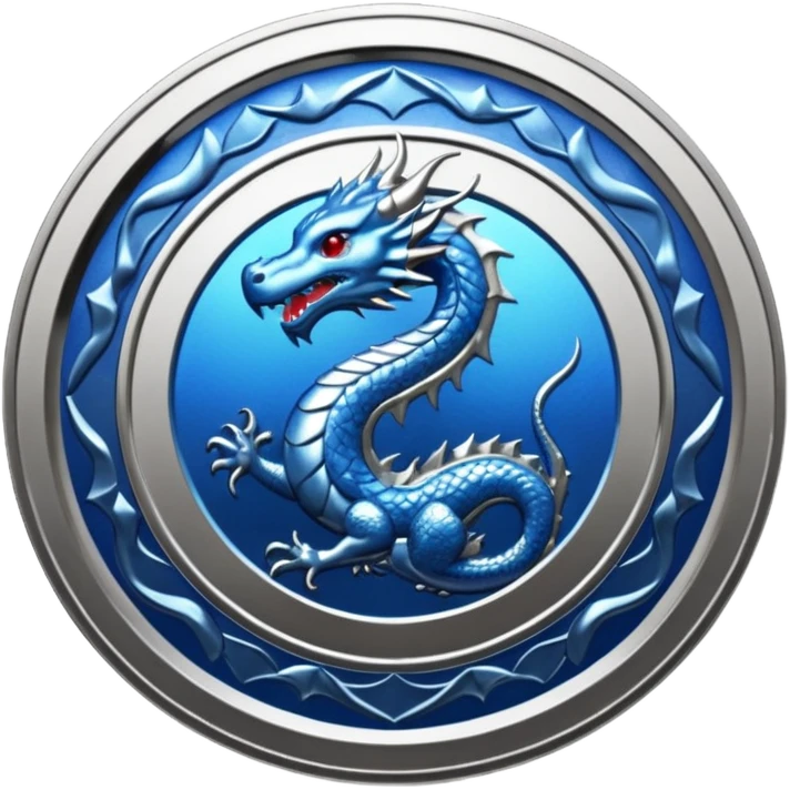 blue platinum coin with a dragon at the center  emoji