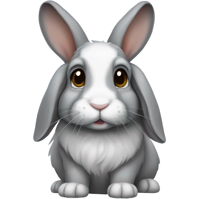 Grey lop ear rabbit emoji