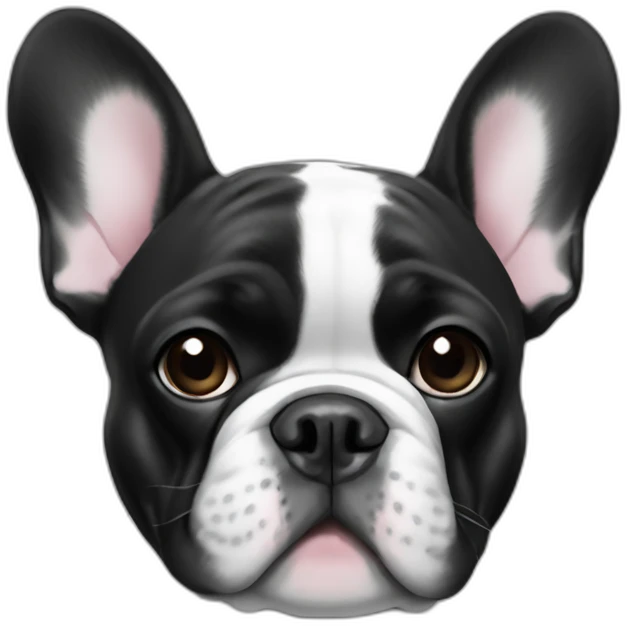 French-bulldog-Black and white emoji