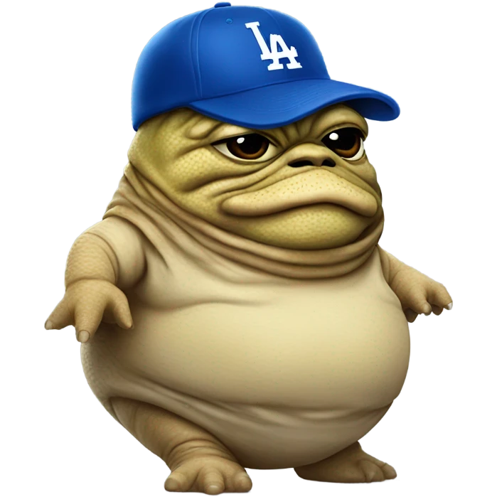 Jabba the Hutt with an LA dodgers hat emoji