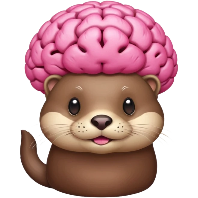 generate an otter with a very big  pink brain going out of the head emoji
