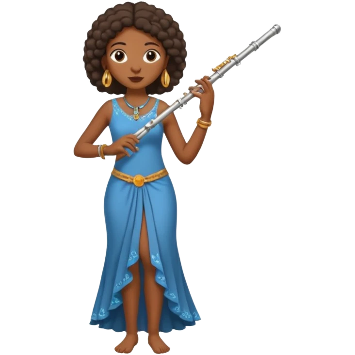 black woman playing flute full body emoji