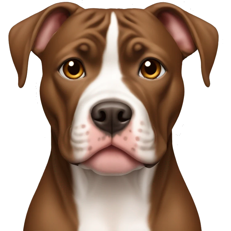 Brown and white pitbull emoji