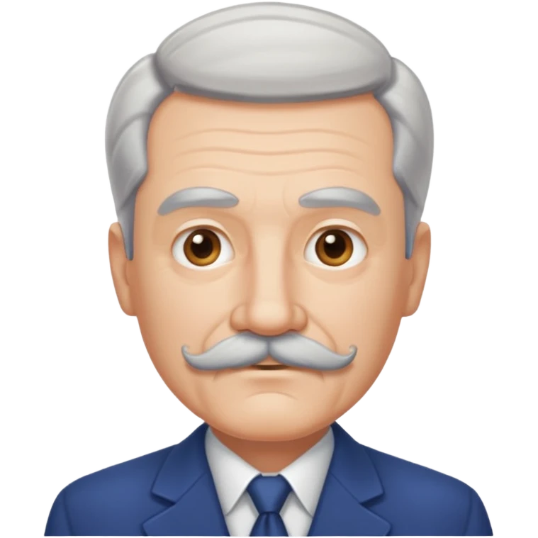 make a white kida old guy with a square mustache and hair slicked to the right emoji