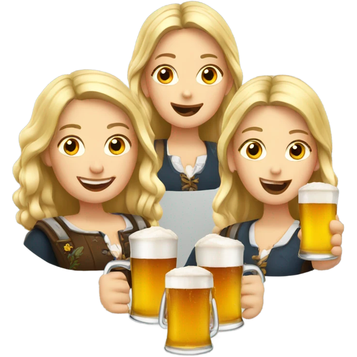 German girls drinking beer emoji