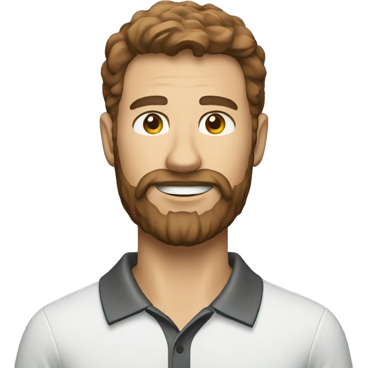 golf player with brown beard and brown hair emoji