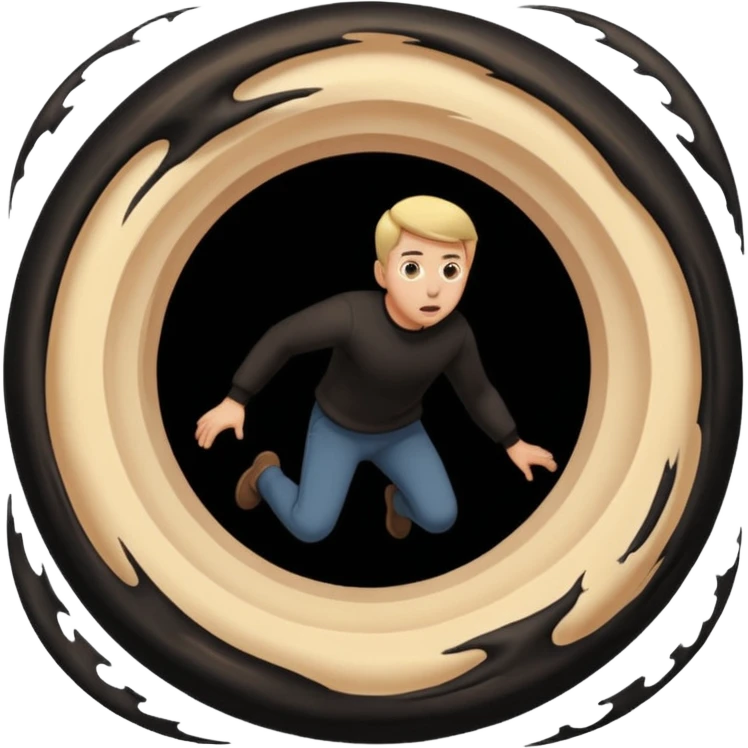 Man in black hole emoji