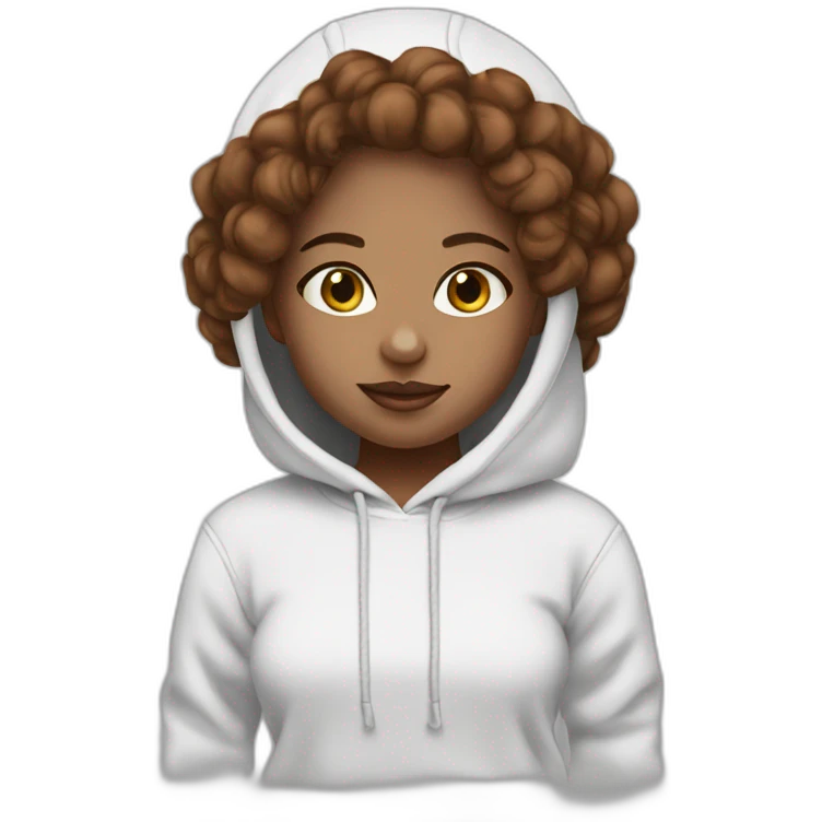 marron hair girl hoodie white skin emoji