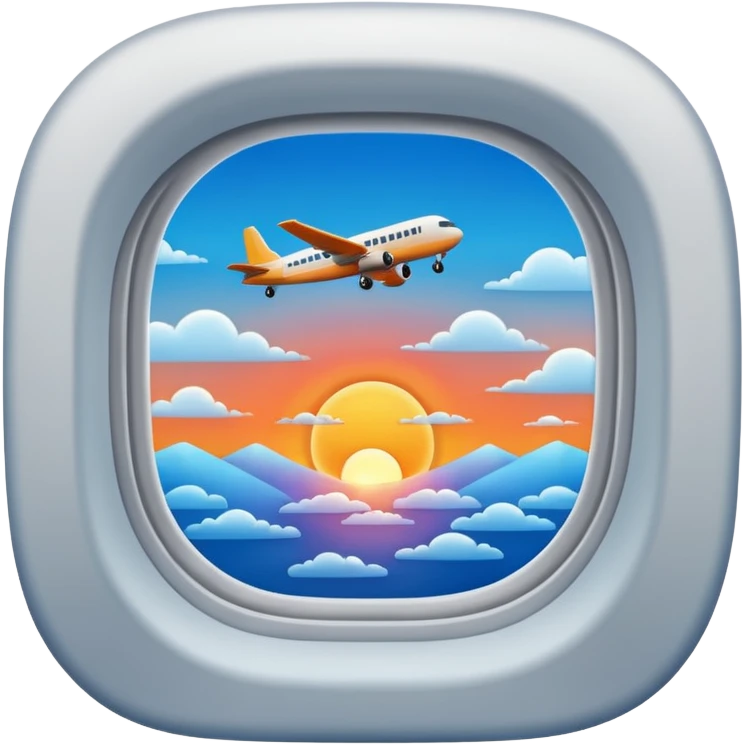 plane window with sunset blue emoji