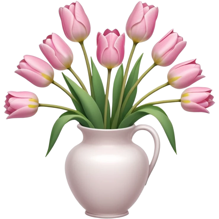 Light pink tulips in white vase emoji