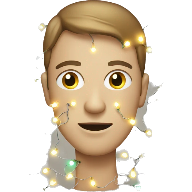 Person made of christmas lights emoji