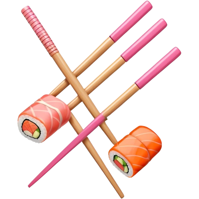 Two pink sushi chopsticks  emoji