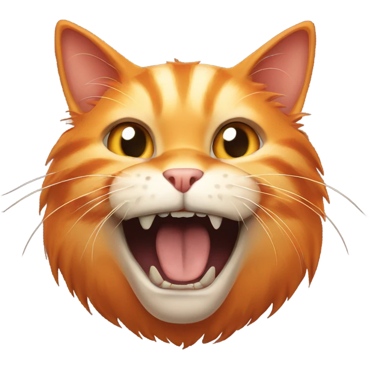 orange cat with fangs emoji