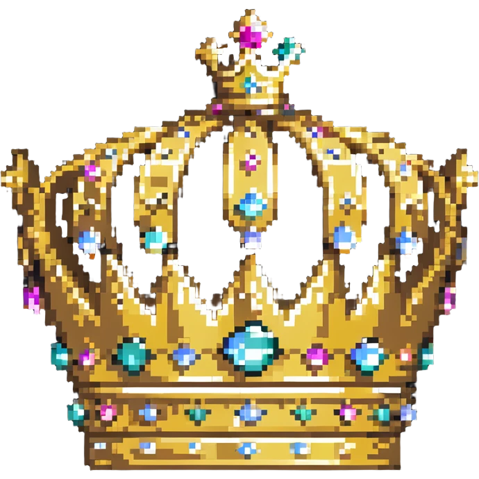 gold crown with jewels emoji