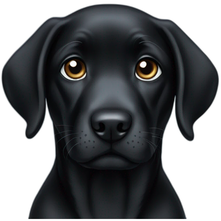 Puppy eyes black Labrador  emoji