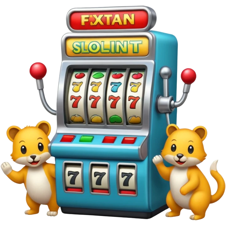 animals playing a slot machine emoji