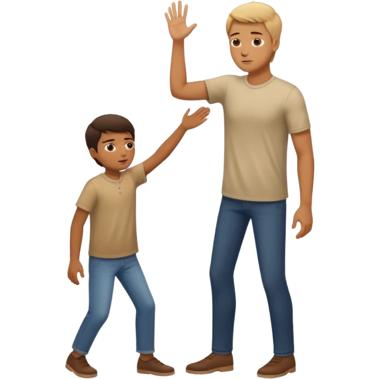 Short person hitting tall person  emoji