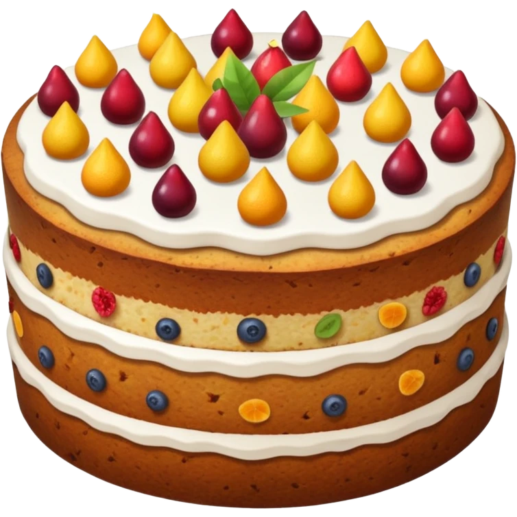 whole fruit cake with no frosting, simple, clear emoji
