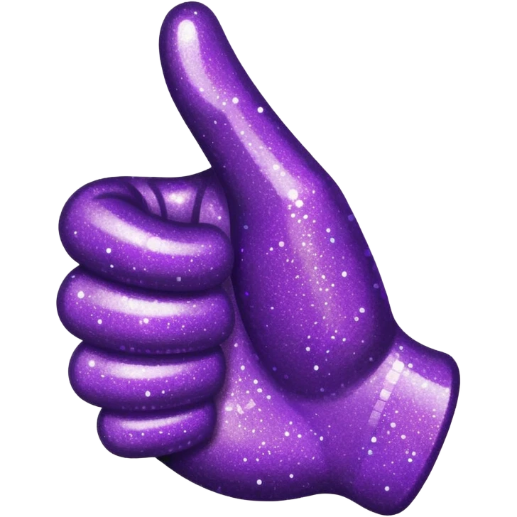 glitter purple hand thumbs up emoji