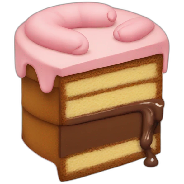Wormy cake emoji