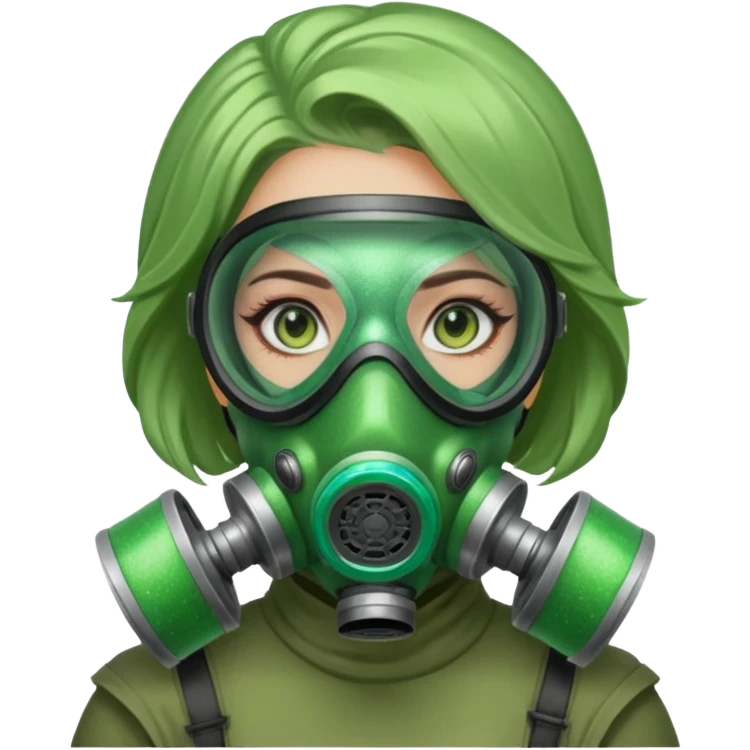 glitter green viper valorant female gas mask emoji