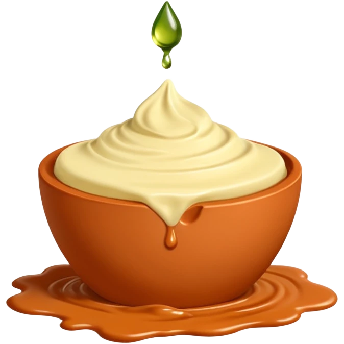 Un primer plano fotorrealista de un trozo de manteca de Karité pura, con una gota de aceite esencial cayendo lentamente. Colores: crema, terracota y toques de verde oliva. Enfoque suave. emoji