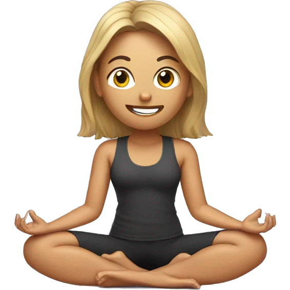 Kelly on a yoga ball emoji