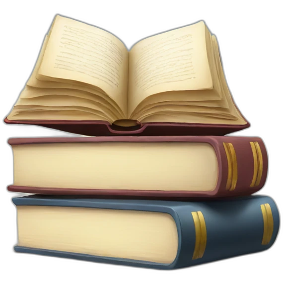 an open book and a stack of books emoji