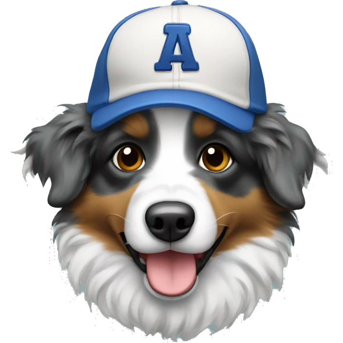 mini aussie doodle with baseball hat emoji