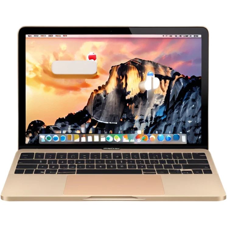 open light beige MacBook, minimalism, no emojis, iOS style emoji