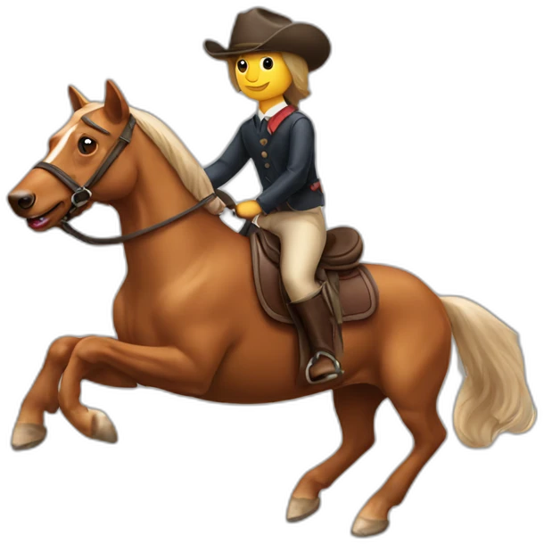 a dachshund riding a horse emoji