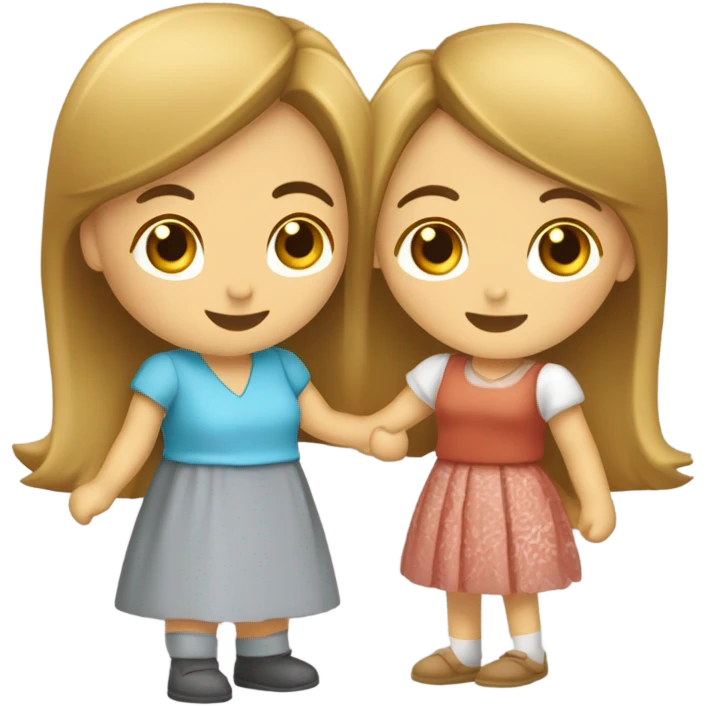 de dos amigas que se ven después de que una se fue a otra cuidad emoji
