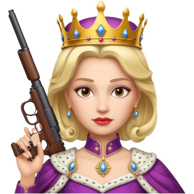 queen with gun emoji