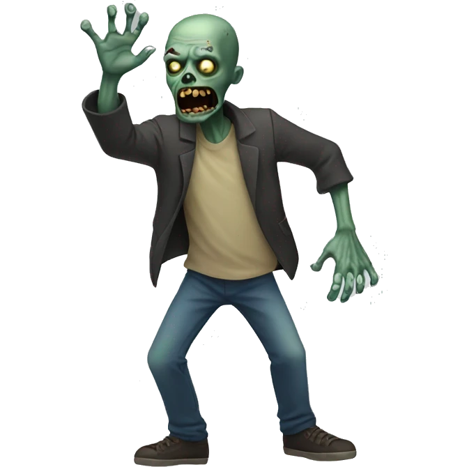 Zombie waving  emoji