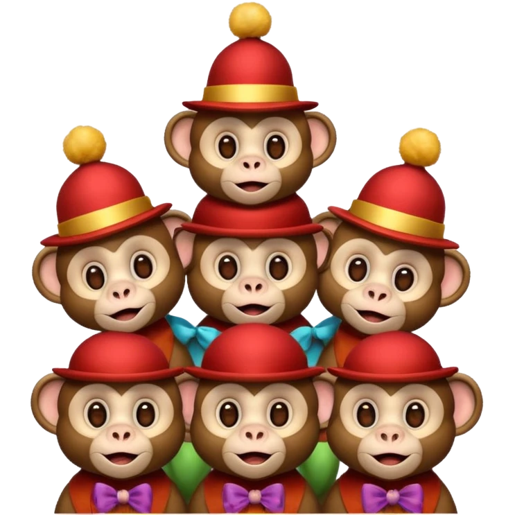 3 monkeys at the circus  emoji