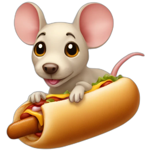 mouse cursor over hotdog emoji