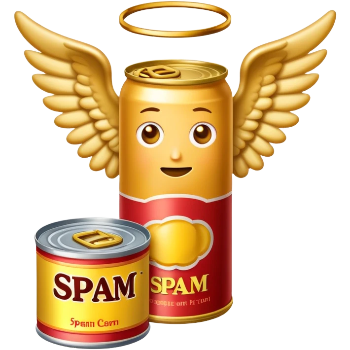 angel emoji made of spam emoji