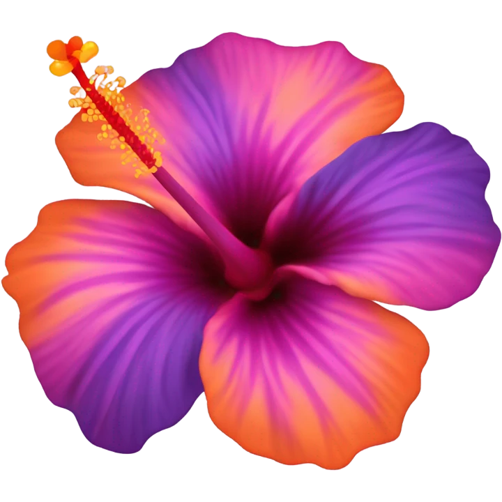 Purple pink orange hibiscus flower emoji