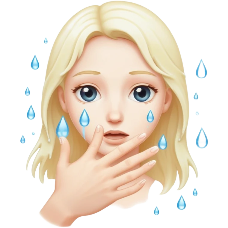 Hand fingering vagina with water leaking out emoji