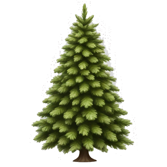 Realistic isolated off white fir christmas tree   emoji