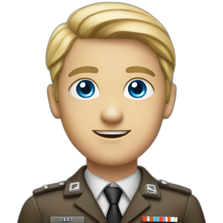 nazi customer service with blue eyes emoji