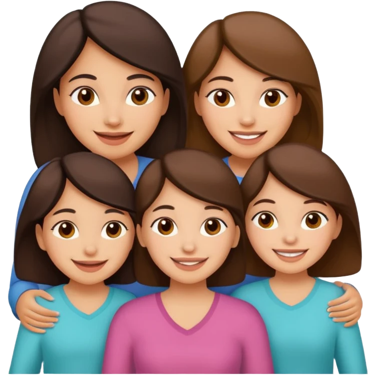 Hispanic mom and 3 daughters  emoji