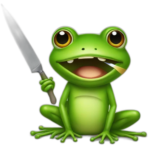A frog with a knife emoji